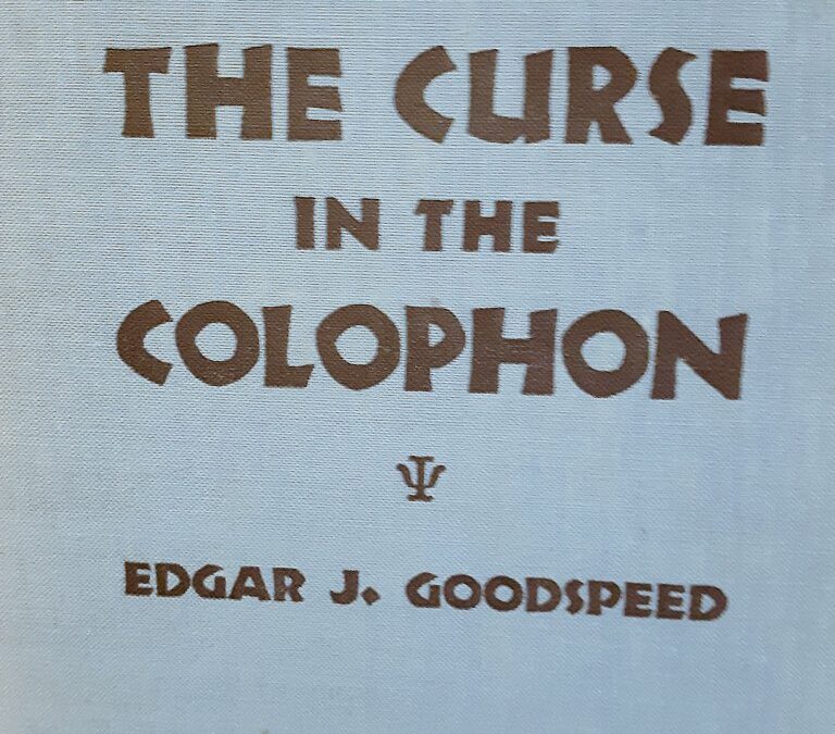 The Curse in the Colophon