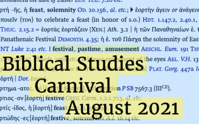 Biblical Studies Carnival 186 for August 2021