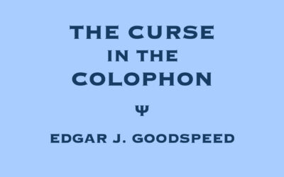 The Curse in the Colophon: Chapter 1