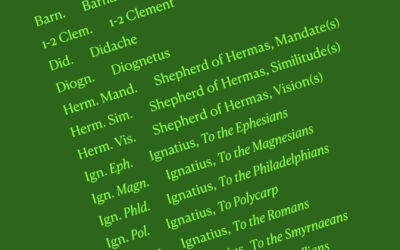 Research Reference: SBL Abbreviations for the Apostolic Fathers